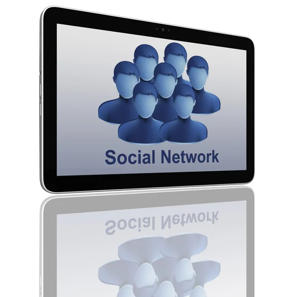 Gruppe von Tablet-Computern im sozialen Netzwerk — Stockfoto