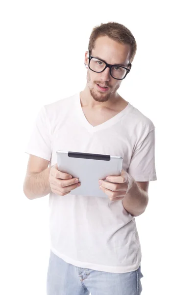 Good Looking Man With Tablet Computer — Stockfoto