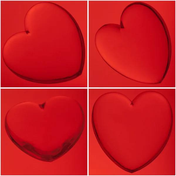 4 красных сердца — стоковое фото