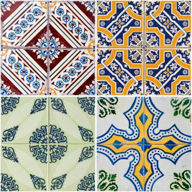 Vintage ceramic tiles clipart