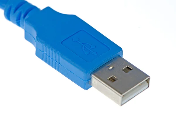 Blå dator USB 2.0-kabel — Stockfoto