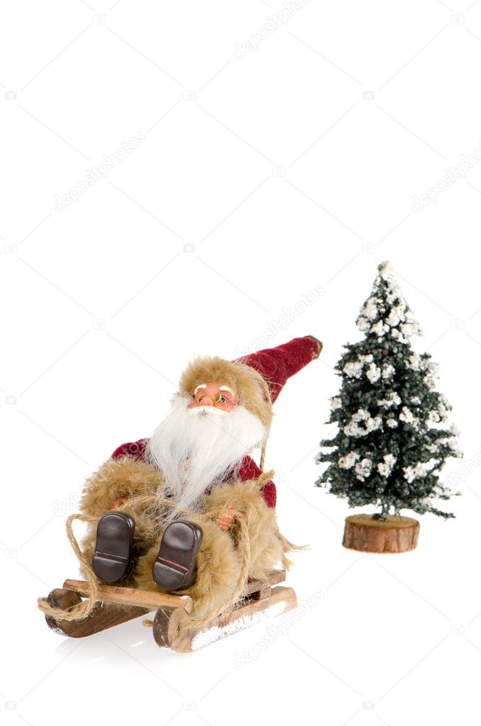 Miniature of Santa Claus on sleigh