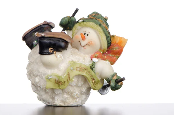 Keramische sneeuwpop — Stockfoto
