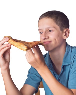 Eating Pizza clipart