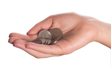 Hand with Coins clipart