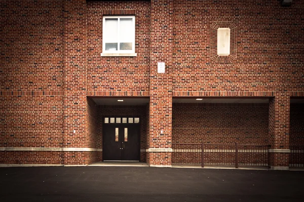 Brick School Facade — Stock Photo, Image
