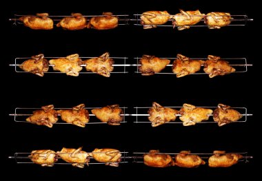 Grill chicken on a skewer clipart