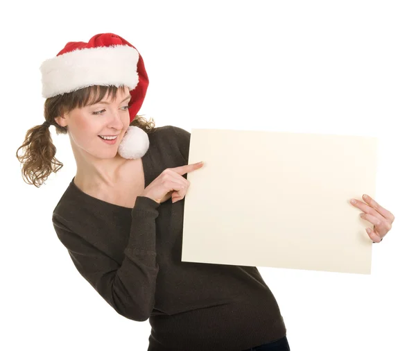Menina jovem em chapéu de Santa — Fotografia de Stock