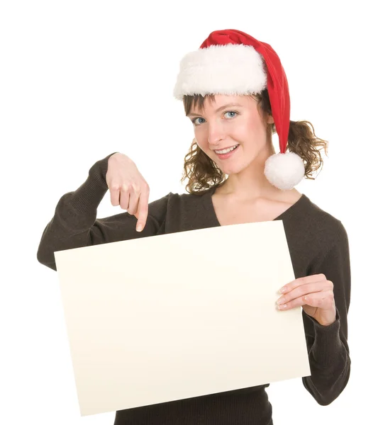 Chica joven en Santa sombrero —  Fotos de Stock
