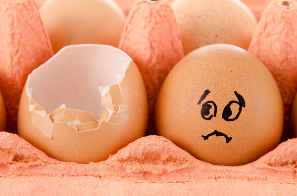 Поднос с куриными яйцами
