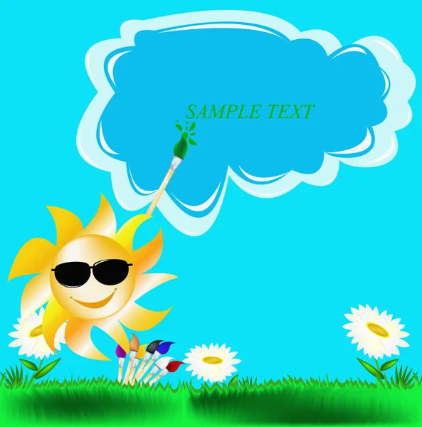 Summer solar picture — Stock Vector