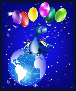 koyu mavi ejderha sembolü Doğu takvime yeni 2012
