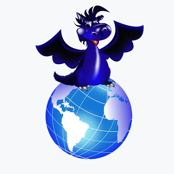 Dragón azul oscuro-Año Nuevo un símbolo de 2012 —  Fotos de Stock