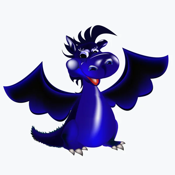 Drago blu scuro-Capodanno è un simbolo del 2012 — Vettoriale Stock