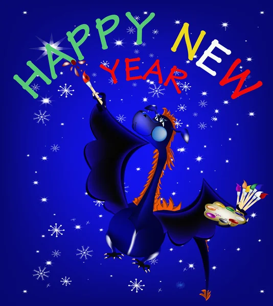 Donker blauwe draak-New Year is een symbool van 2012 — Stockfoto