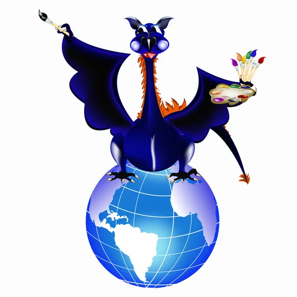 Темно-синій дракон новорічний символ 2012 року — стоковий вектор