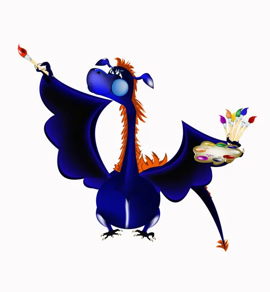 Dragão azul escuro-Ano Novo é um símbolo de 2012 —  Vetores de Stock