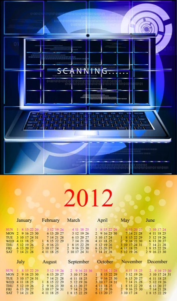 革新的なコンピューター技術。2012 年カレンダー. — ストック写真