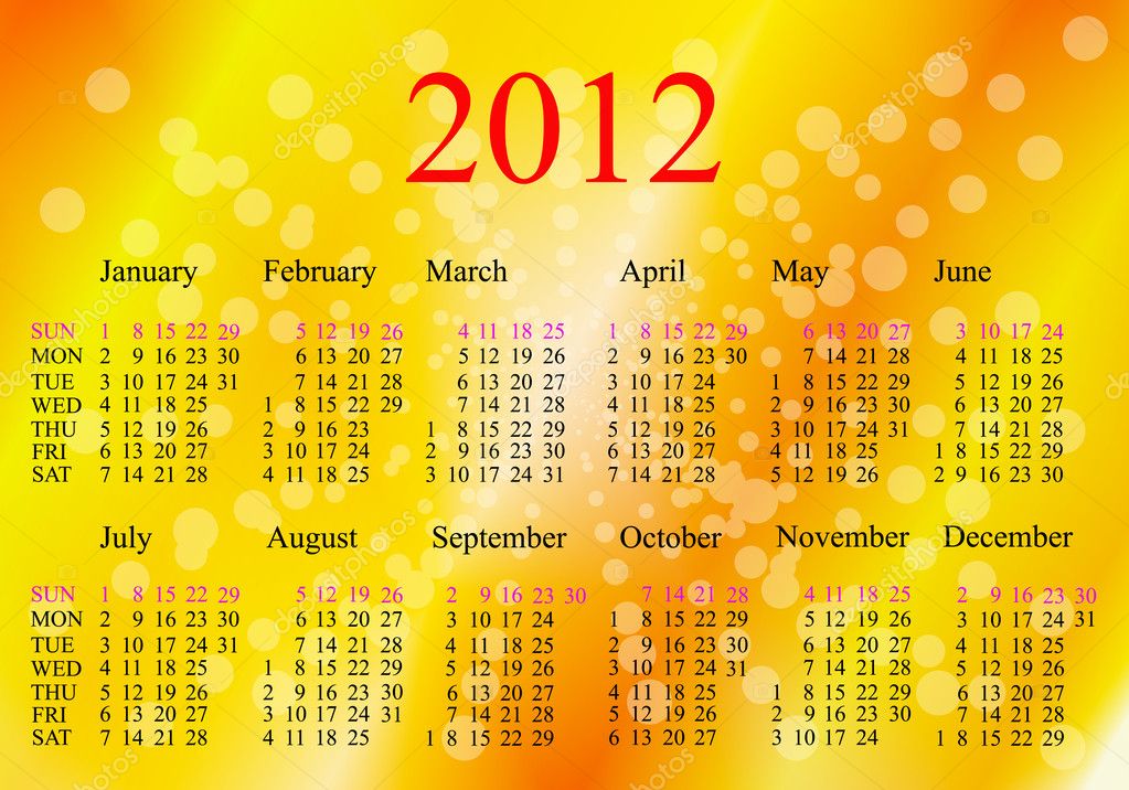 2012 Calendar. Stock Vector by ©alex150770 7183306