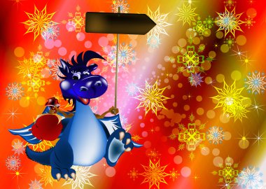 Dark blue dragon-New Year's a symbol of 2012 clipart