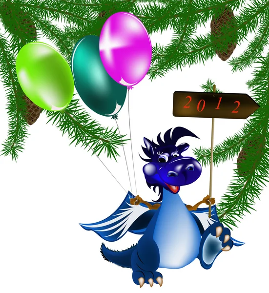 Ciemny niebieski smok nowy rok jest symbolem 2012 — Zdjęcie stockowe
