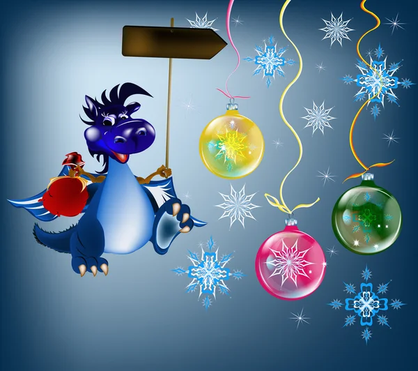 Dragão azul escuro-Ano Novo é um símbolo de 2012 — Fotografia de Stock