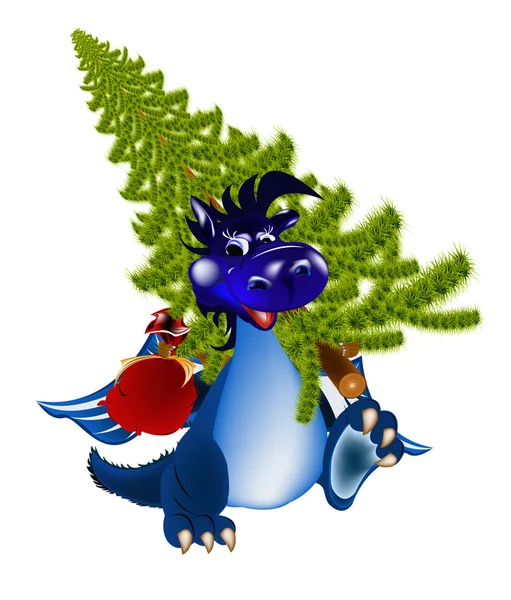 Koyu mavi ejderha yeni yıl'ın 2012 bir sembolü — Stok Vektör