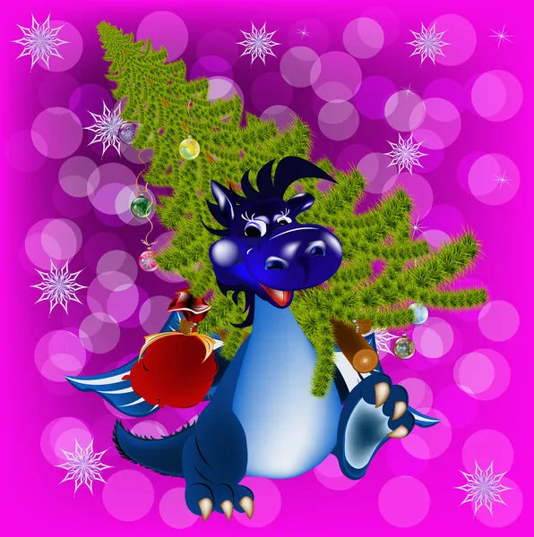 Tmavě modrý drak nový rok je symbolem 2012 — Stock fotografie