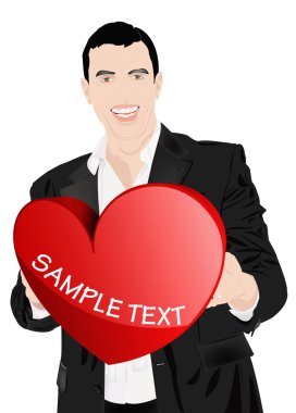 The enamoured elegant man clipart