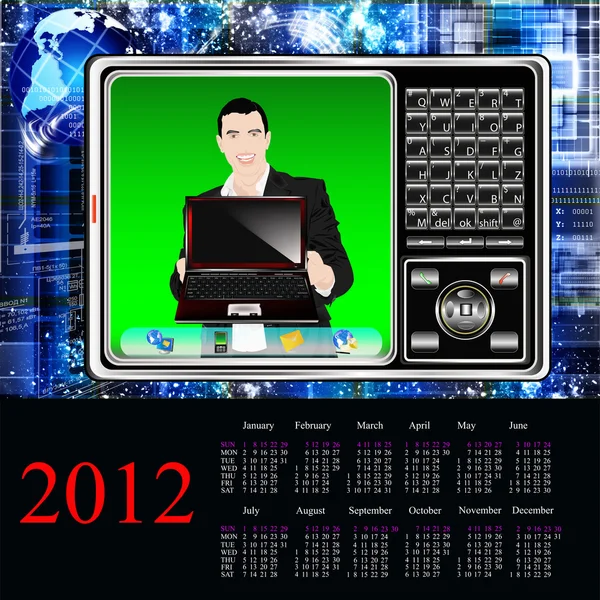 Phones.2012 カレンダーのハイテク モデルの作成 — ストック写真