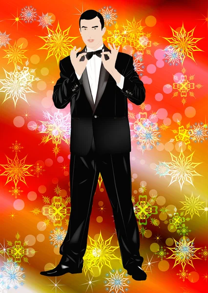 The New Year's romantic celebratory man — Stock Photo, Image
