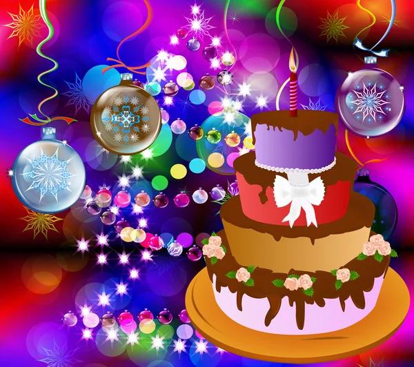 Torta comemorativa apetitosa de Ano Novo — Fotografia de Stock