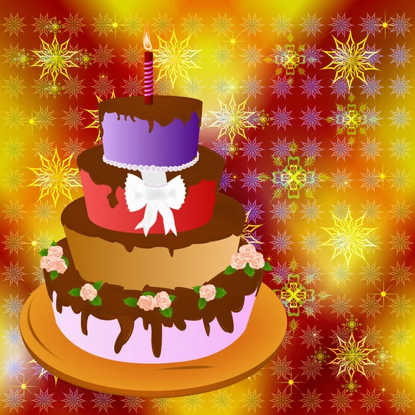 New Year's smakelijk feestelijke taart — Stockfoto