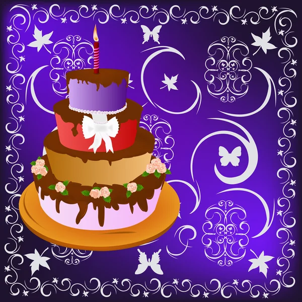 New Year's smakelijk feestelijke taart — Stockfoto