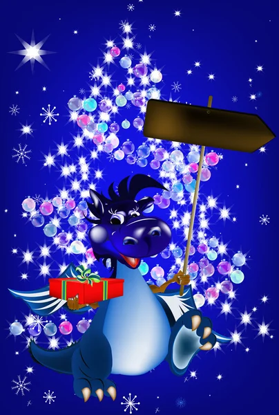 Dragon bleu foncé un symbole de la nouvelle 2012 — Photo