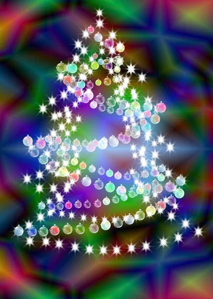 Nový rok slavnostní kožešin strom s věnec — Stock fotografie