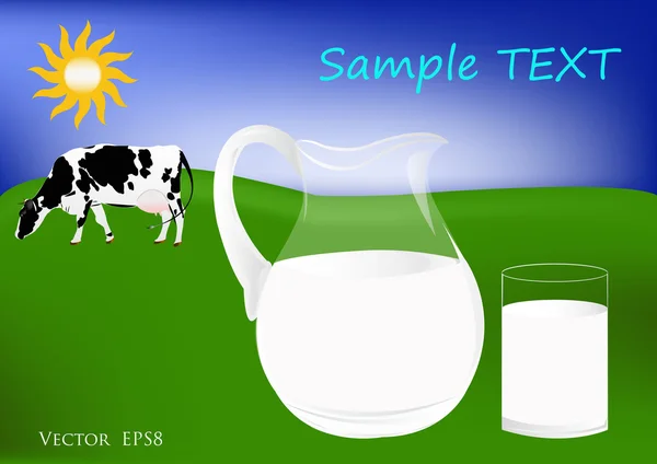 Čerstvé kravské mléko — Stockový vektor