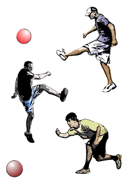 Kickball trio — Vettoriale Stock