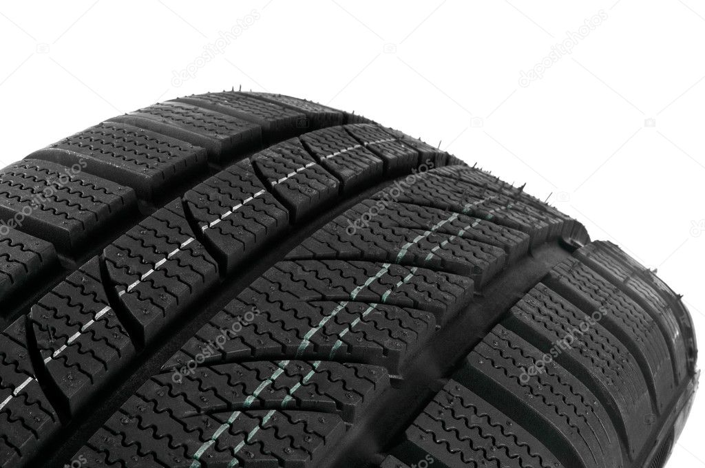 Winter tire close up.