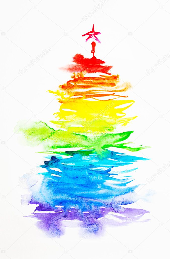 Rainbow christmas tree