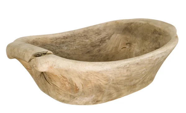 Old antique dish made from wood — Stock Photo, Image