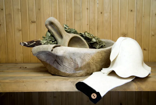 A fürdőház fából készült bowl — Stock Fotó
