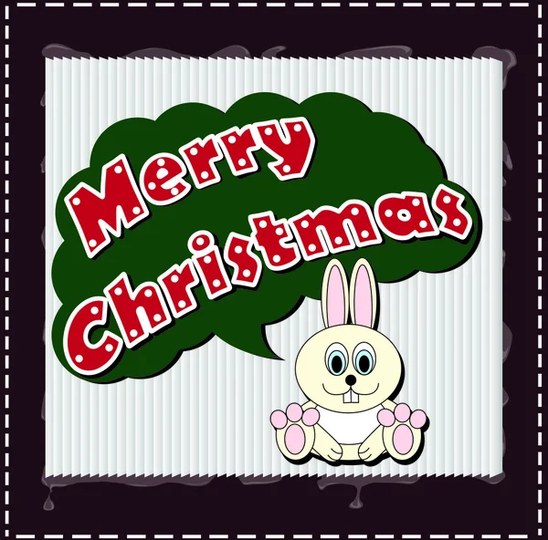 Merry christmas wish with nice rabbit — Stock Photo, Image