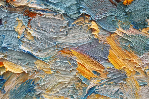Kleurrijke penseelstreken in olieverf op linnen Stockfoto