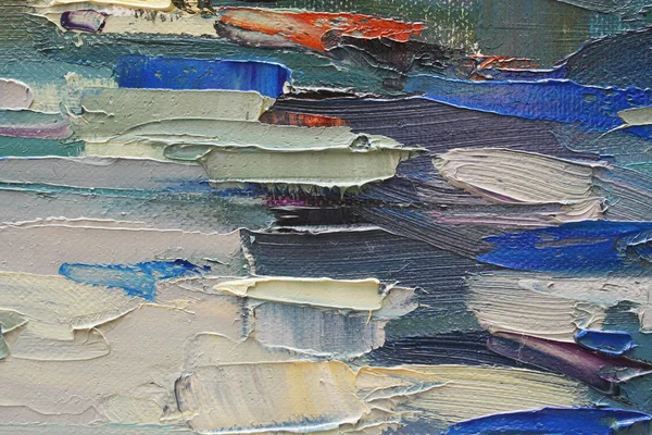 Pinceladas coloridas em óleo sobre tela — Fotografia de Stock