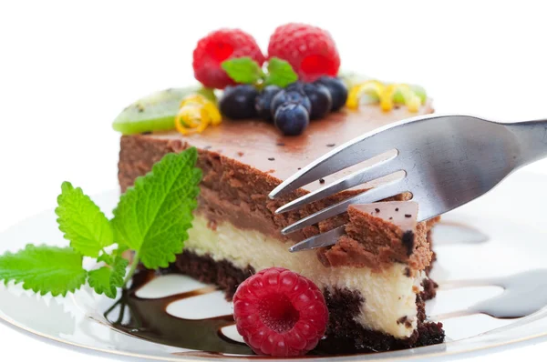 チョコレート ケーキのマクロ — ストック写真