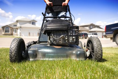 Mowing the lawn clipart