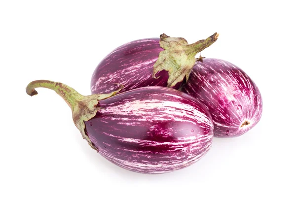 stock image Stripped eggplants isolated on white