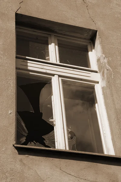 Rozbité okno — Stock fotografie