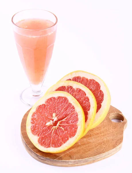 Grapefruit juice and fruit — Stock Photo, Image